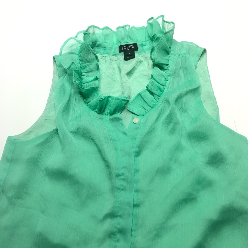 Women J.Crew Sheer Sleeveless Button Down Blouse